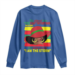 Proud Black African American Long Sleeve Shirt They Whispered To Her You Can't Withstand The Storm Black History Month TS11 Royal Blue Print Your Wear