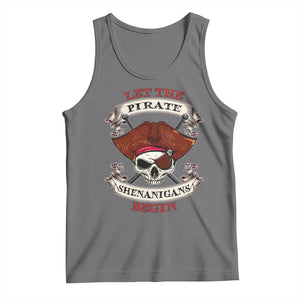 Let The Pirate Shenanigans Begin Tank Top Funny Crossbones Freebooter TS11 Black Heather Print Your Wear