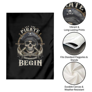 Funny Let The Pirate Shenanigans Begin Garden Flag Vintage Captain Crossbones Freebooter TS11 Print Your Wear