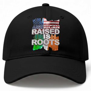Irish American Baseball Cap American Raised Irish Roots St Patrick's Day TS11 Print Your Wear