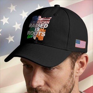 Irish American Baseball Cap American Raised Irish Roots St Patrick's Day TS11 Print Your Wear