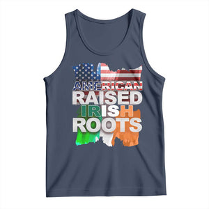Irish American Tank Top American Raised Irish Roots St Patrick's Day TS11 Navy Print Your Wear