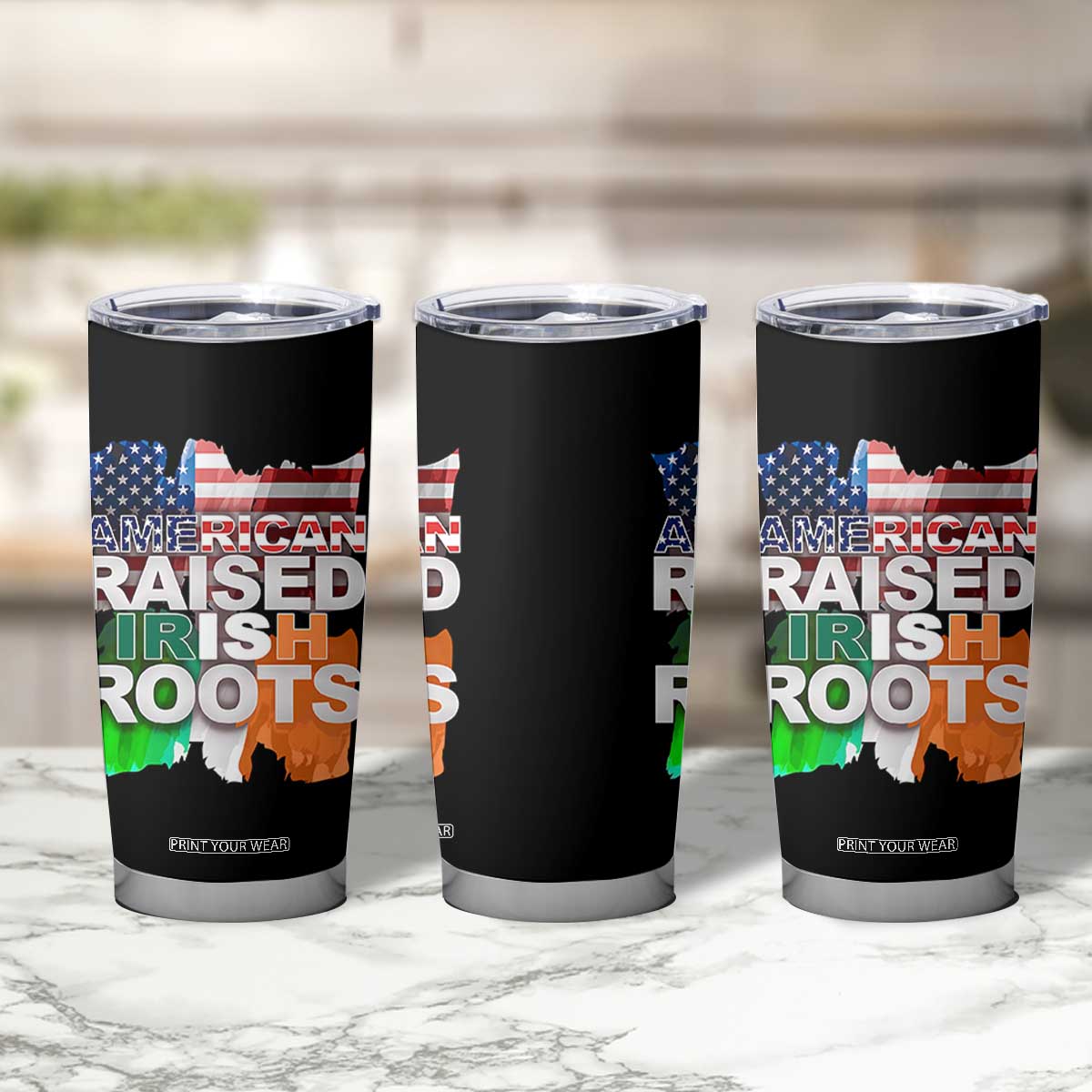 Irish American Tumbler Cup American Raised Irish Roots St Patrick's Day TS11 Print Your Wear
