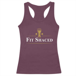 Funny St Patrick's Day Irish Beer Drinking Racerback Tank Top Fit Shaced Shamrock TS11 Maroon Print Your Wear