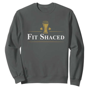 Funny St Patrick's Day Irish Beer Drinking Sweatshirt Fit Shaced Shamrock TS11 Dark Heather Print Your Wear