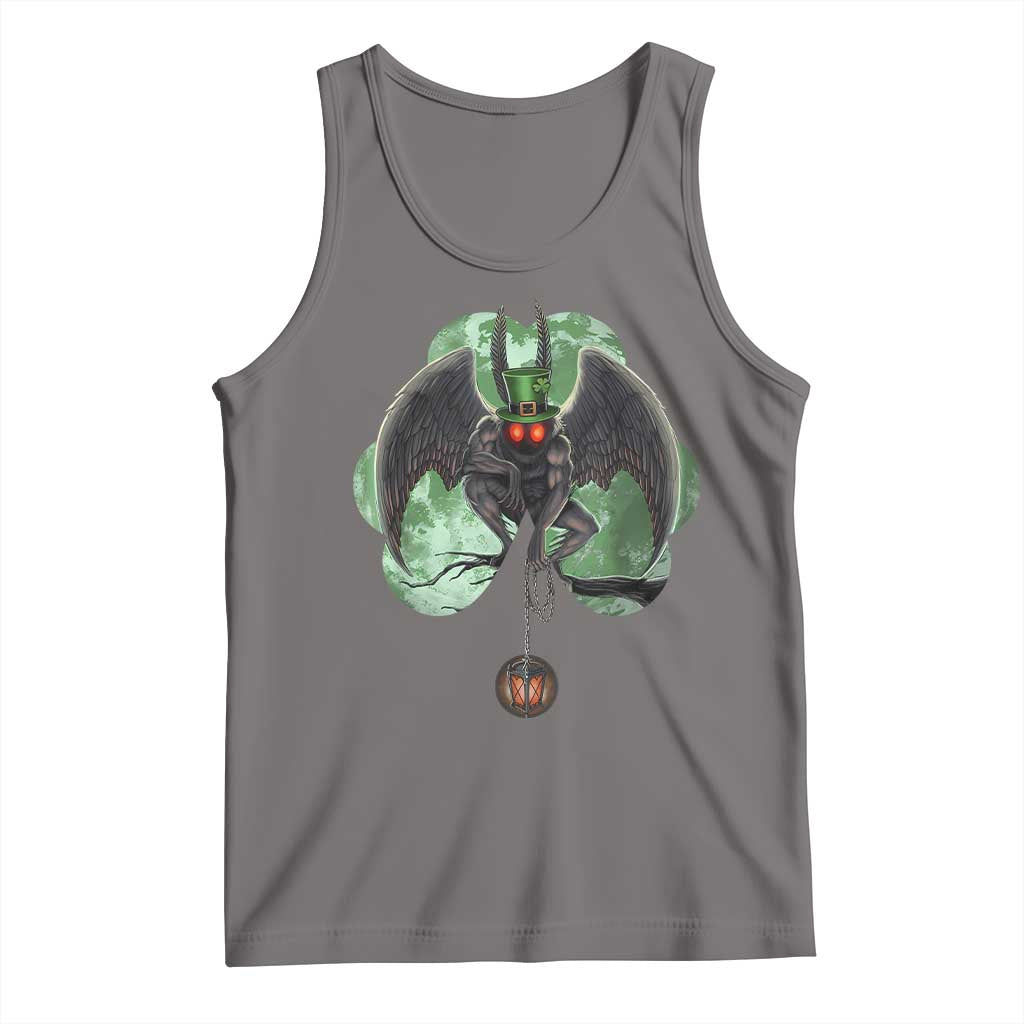Funny St Patrick's Day Mothman Cryptid Creature Shamrock Tank Top TS11 Deep Heather Print Your Wear