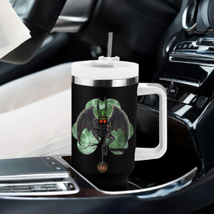 Funny St Patrick's Day Mothman Cryptid Creature Shamrock Tumbler With Handle TS11 Print Your Wear