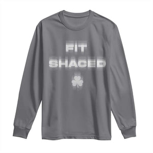 Funny Irish Beer Drinking St Patrick's Day Fit Shaced Long Sleeve Shirt Shamrock TS11 Charcoal Print Your Wear