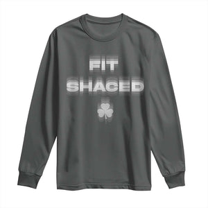 Funny Irish Beer Drinking St Patrick's Day Fit Shaced Long Sleeve Shirt Shamrock TS11 Dark Heather Print Your Wear