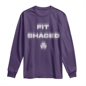 Funny Irish Beer Drinking St Patrick's Day Fit Shaced Long Sleeve Shirt Shamrock TS11 Purple Print Your Wear