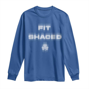 Funny Irish Beer Drinking St Patrick's Day Fit Shaced Long Sleeve Shirt Shamrock TS11 Royal Blue Print Your Wear