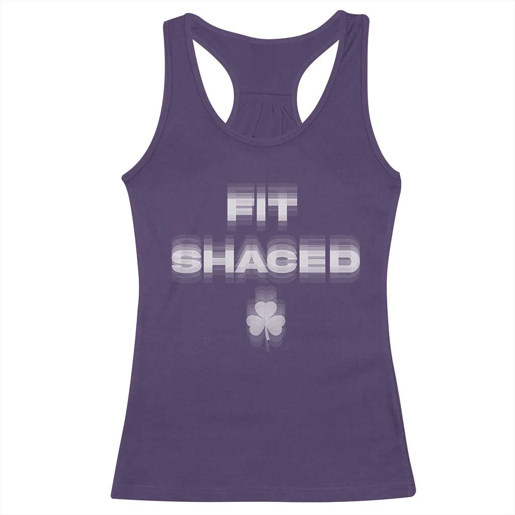 Funny Irish Beer Drinking St Patrick's Day Fit Shaced Racerback Tank Top Shamrock TS11 Purple Print Your Wear