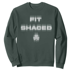 Funny Irish Beer Drinking St Patrick's Day Fit Shaced Sweatshirt Shamrock TS11 Dark Forest Green Print Your Wear