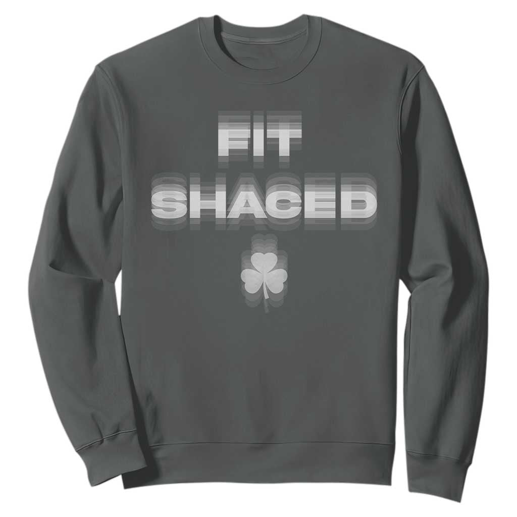 Funny Irish Beer Drinking St Patrick's Day Fit Shaced Sweatshirt Shamrock TS11 Dark Heather Print Your Wear