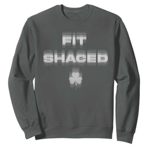 Funny Irish Beer Drinking St Patrick's Day Fit Shaced Sweatshirt Shamrock TS11 Dark Heather Print Your Wear