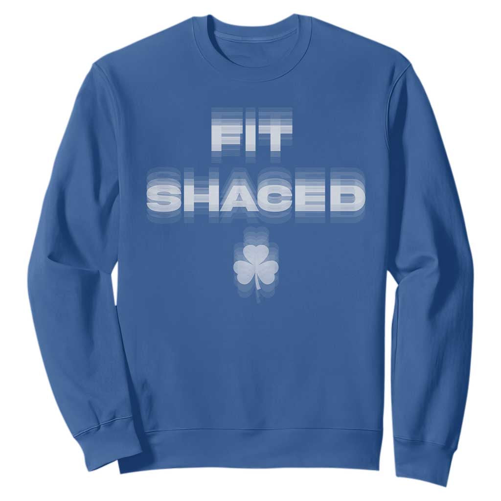 Funny Irish Beer Drinking St Patrick's Day Fit Shaced Sweatshirt Shamrock TS11 Royal Blue Print Your Wear