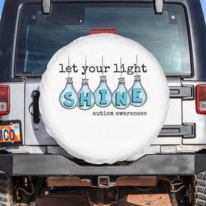 Let Your Light Shine Autism Awareness Spare Tire Cover Light Bulb Autism Acceptance TS11 No hole White Print Your Wear