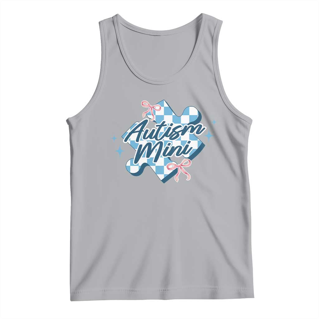 Autism Mini Coquette Puzzle Piece Pink Bow Tank Top TS11 Athletic Heather Print Your Wear