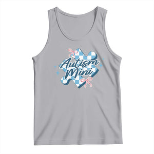 Autism Mini Coquette Puzzle Piece Pink Bow Tank Top TS11 Athletic Heather Print Your Wear
