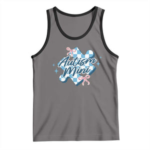Autism Mini Coquette Puzzle Piece Pink Bow Tank Top TS11 Deep Heather Black Print Your Wear