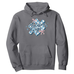 Autism Gigi Coquette Puzzle Piece Pink Bow Hoodie TS11 Charcoal Print Your Wear