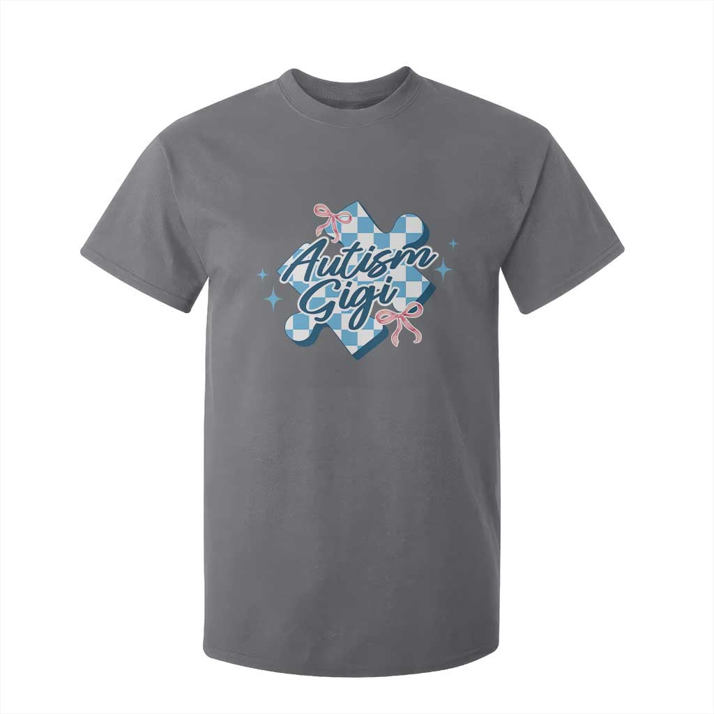 Autism Gigi Coquette Puzzle Piece Pink Bow T Shirt For Kid TS11 Charcoal Print Your Wear