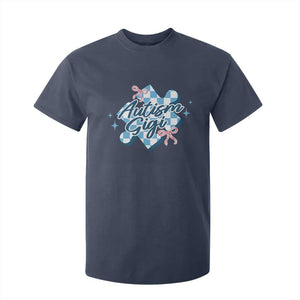 Autism Gigi Coquette Puzzle Piece Pink Bow T Shirt For Kid TS11 Navy Print Your Wear