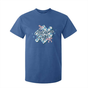 Autism Gigi Coquette Puzzle Piece Pink Bow T Shirt For Kid TS11 Royal Blue Print Your Wear