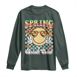 Funny Spring Break Crew Long Sleeve Shirt Spring Vacation Beach Family Matching TS11 Dark Forest Green Print Your Wear