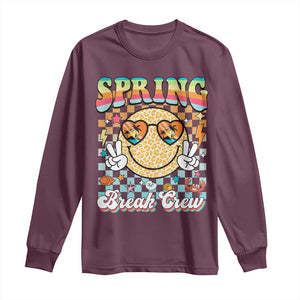 Funny Spring Break Crew Long Sleeve Shirt Spring Vacation Beach Family Matching TS11 Maroon Print Your Wear