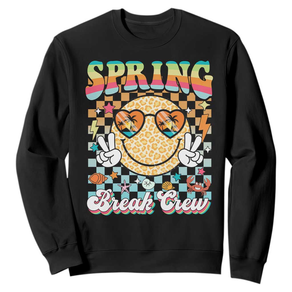 Funny Spring Break Crew Sweatshirt Spring Vacation Beach Family Matching TS11 Black Print Your Wear