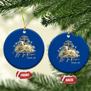 He Is Risen Ceramic Ornament Christian Religious Easter Day Bible Verse Sheep TS11 1pc Blue Print Your Wear