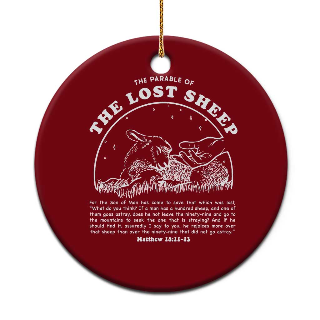 The Parable Of The Lost Sheep Ceramic Ornament Christian Bible Verse TS11 1pc Red Print Your Wear