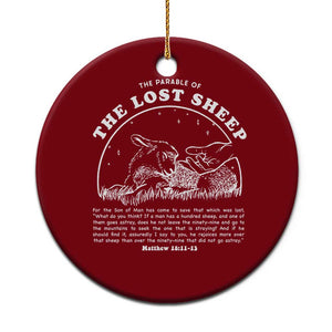 The Parable Of The Lost Sheep Ceramic Ornament Christian Bible Verse TS11 1pc Red Print Your Wear