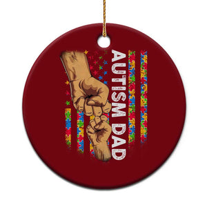 Autism Dad Awareness American Flag Fist Bump Ceramic Ornament TS11 1pc Red Print Your Wear