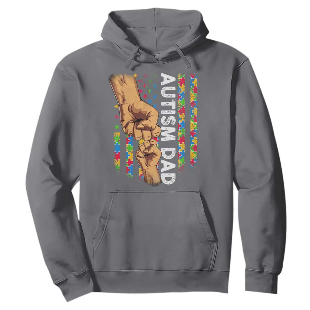 Autism Dad Awareness American Flag Fist Bump Hoodie TS11 Charcoal Print Your Wear