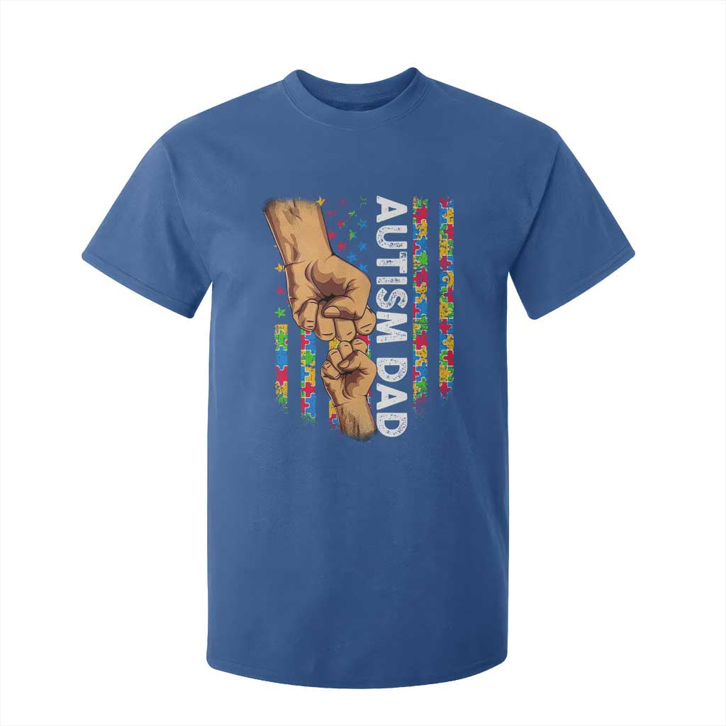 Autism Dad Awareness American Flag Fist Bump T Shirt For Kid TS11 Royal Blue Print Your Wear