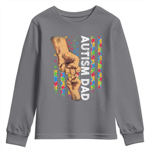 Autism Dad Awareness American Flag Fist Bump Youth Sweatshirt TS11 Charcoal Print Your Wear