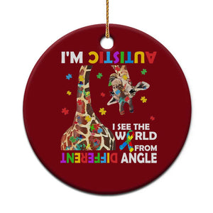 Funny I'm Autistic I See The World Form Different Angle Ceramic Ornament Puzzle Giraffe TS11 1pc Red Print Your Wear