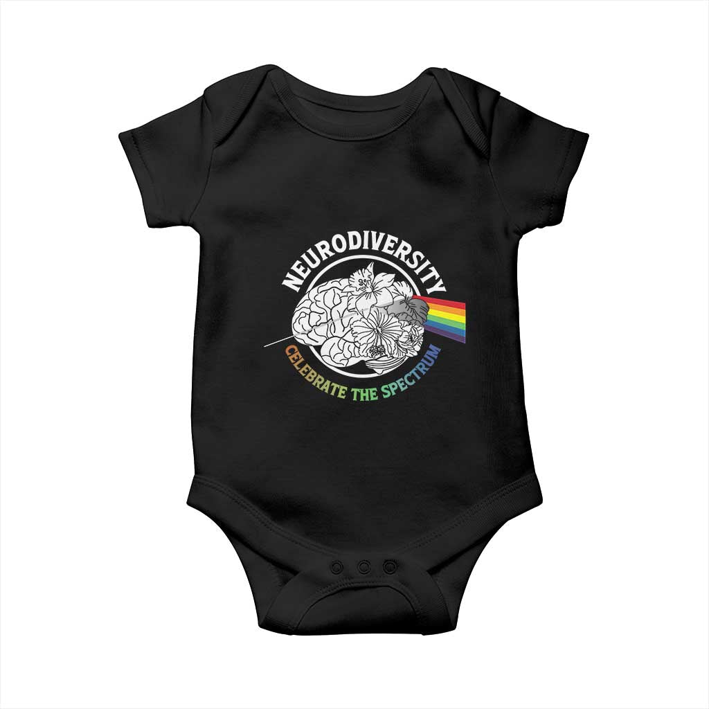 Neurodiversity Celebrate The Spectrum Baby Onesie Brain Autism Awareness ASD ADHD TS11 Black Print Your Wear