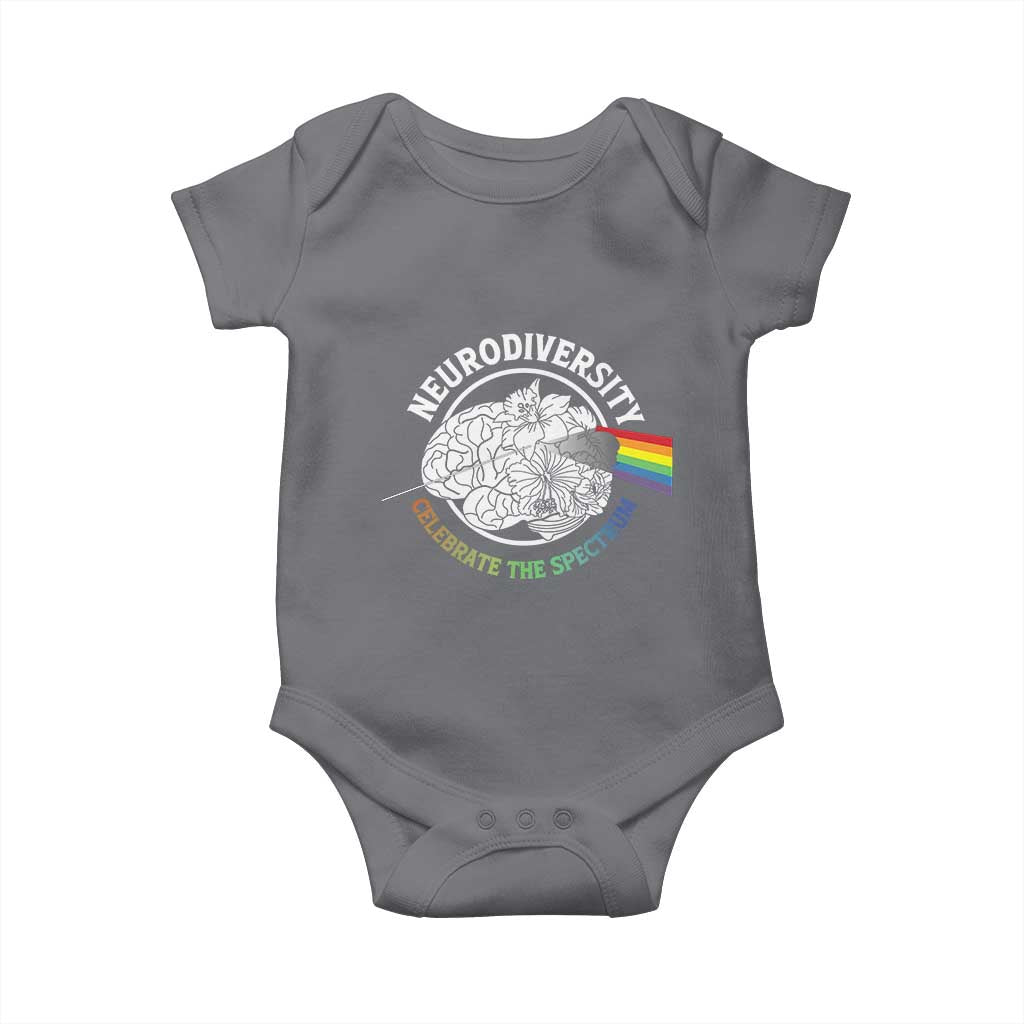 Neurodiversity Celebrate The Spectrum Baby Onesie Brain Autism Awareness ASD ADHD TS11 Charcoal Print Your Wear