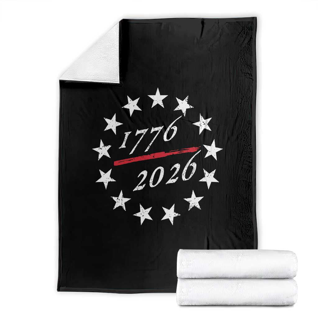250 Years America Anniversary Throw Blanket 13 Stars 1776 2026 250th Independence Day TS11 Black Print Your Wear