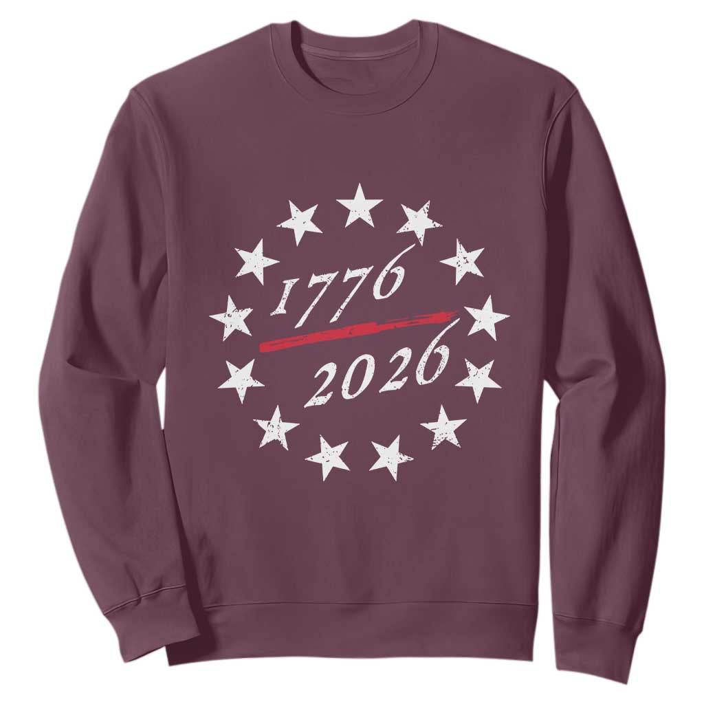 250 Years America Anniversary Sweatshirt 13 Stars 1776 2026 250th Independence Day TS11 Maroon Print Your Wear