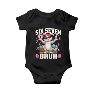 Funny Easter Day Six Seven Bruh Baby Onesie 67 Bunny Easter Eggs TS11 Black Print Your Wear