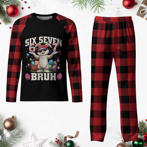 Funny Easter Day Six Seven Bruh Plaid Pajama Set 67 Bunny Easter Eggs TS11 Buffalo Plaid Print Your Wear