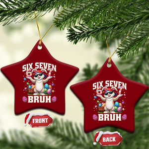Funny Easter Day Six Seven Bruh Ceramic Ornament 67 Bunny Easter Eggs TS11 Print Your Wear