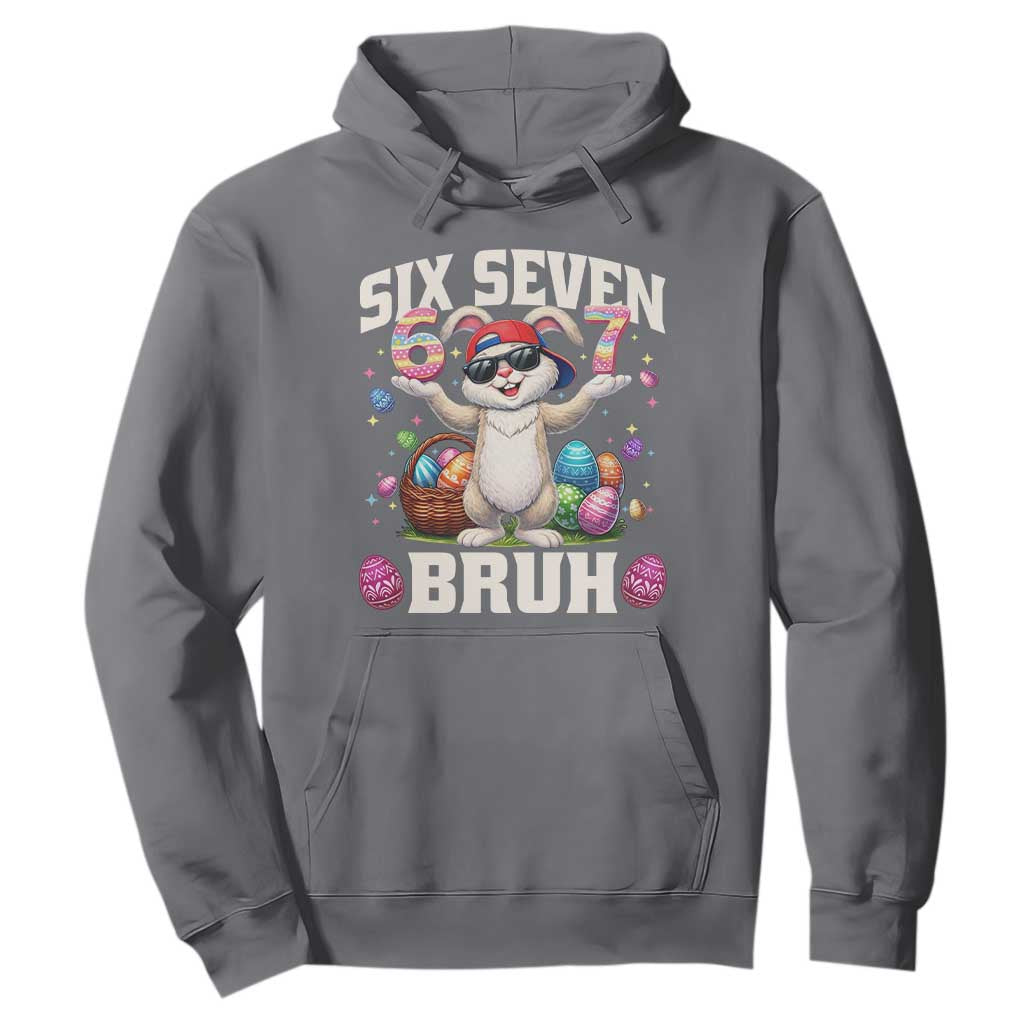 Funny Easter Day Six Seven Bruh Hoodie 67 Bunny Easter Eggs TS11 Charcoal Print Your Wear