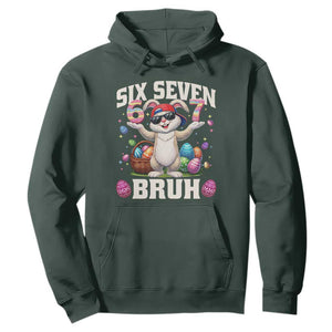 Funny Easter Day Six Seven Bruh Hoodie 67 Bunny Easter Eggs TS11 Dark Forest Green Print Your Wear