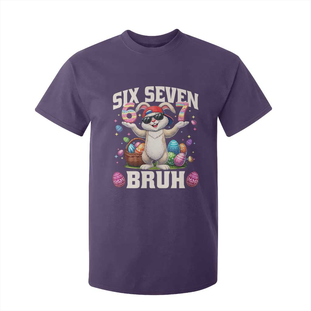 Funny Easter Day Six Seven Bruh T Shirt For Kid 67 Bunny Easter Eggs TS11 Purple Print Your Wear