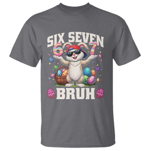 Funny Easter Day Six Seven Bruh T Shirt 67 Bunny Easter Eggs TS11 Charcoal Print Your Wear